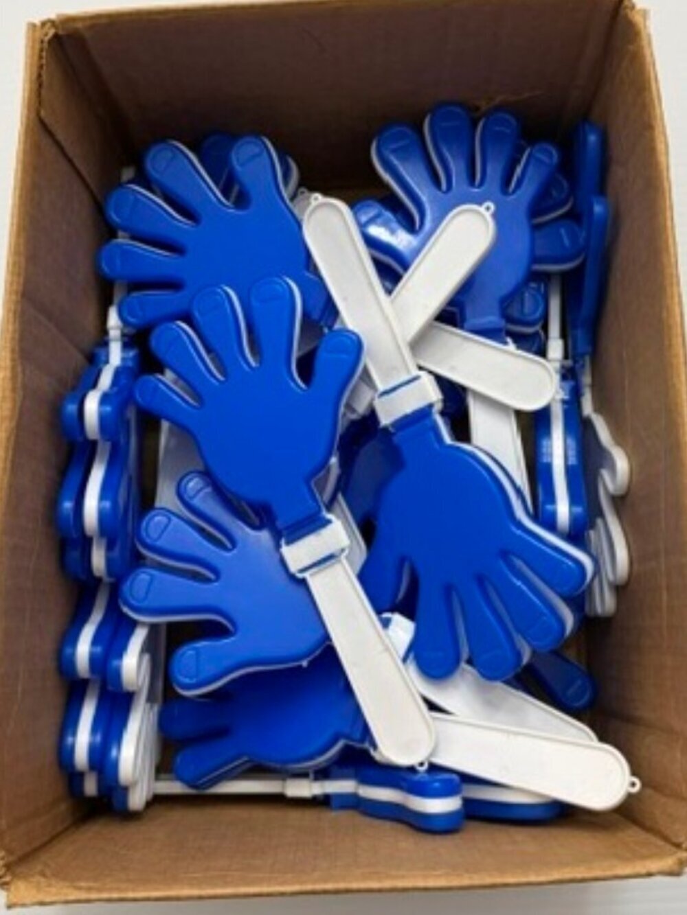 Lot of 19 Hand Clappers 7.5" Party Favor Team Spirit Noise Makers Blue White - Picture 3 of 4